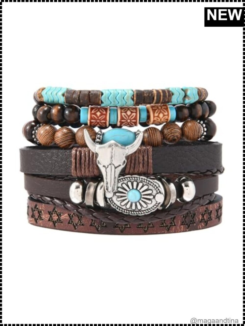 Turquoise Beaded Bracelet Western Boho Stackable